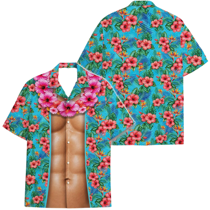 Muscle Tropical Hawaiian Shirt For Men, Muscle Aloha Hawaiian Shirts HE0470