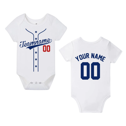 Personalized Baby Baseball 3D Bodysuit, Custom Name & Number Baseball Baby Bodysuit BB0318