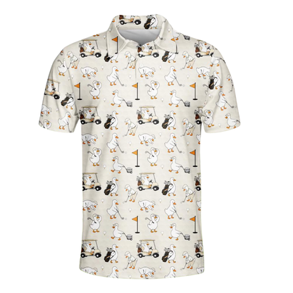 Men's Funny Goose Golf Polo Shirt, Goose Duck Lover Golf Shirt GE0586