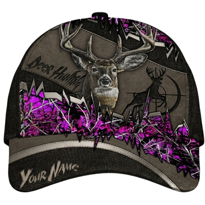 Custom Deer Hunting Camouflage Baseball Cap, Personalized Deer Hunter Cap Hat CP0616