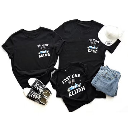 Fast One Pit Crew Custom Matching Family 1st Birthday T Shirts, Custom First Birthday Shirts For Family ET0068