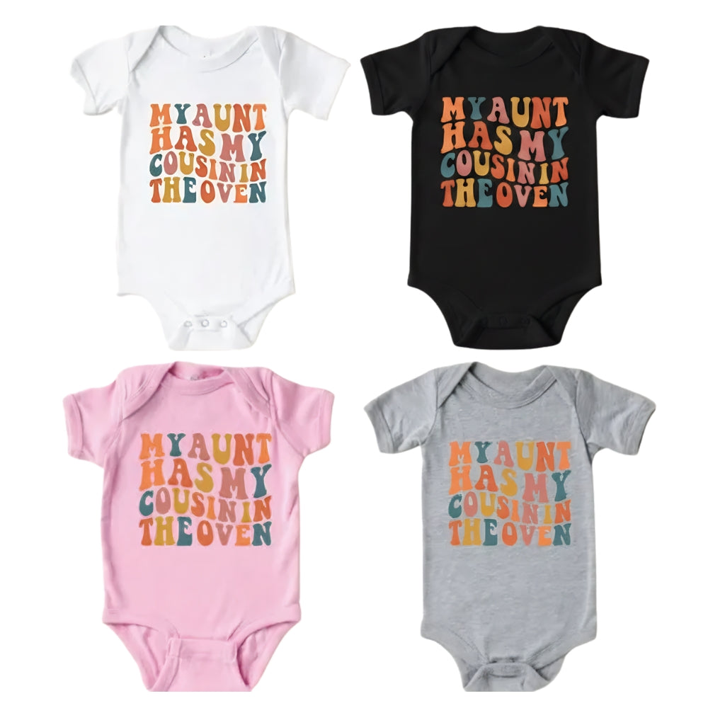 My Aunt Has My Cousin In The Oven Matching Pregnancy Announcement Shirts For Cousins, Aunt Baby Annoucement Matching Cousin Shirts ET0214