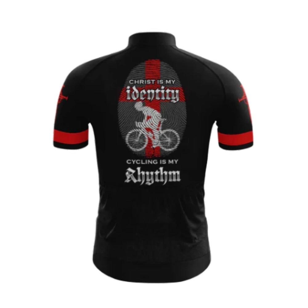 Christ Is My Identify Cycling Is My Rhythm Men's Short Sleeve Cycling Jersey, Christian Faith Cycling Jerseys CG0532