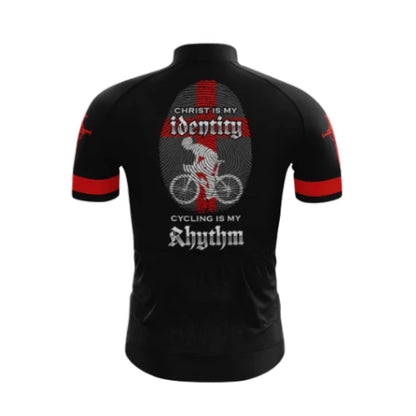 Christ Is My Identify Cycling Is My Rhythm Men's Short Sleeve Cycling Jersey, Christian Faith Cycling Jerseys CG0532