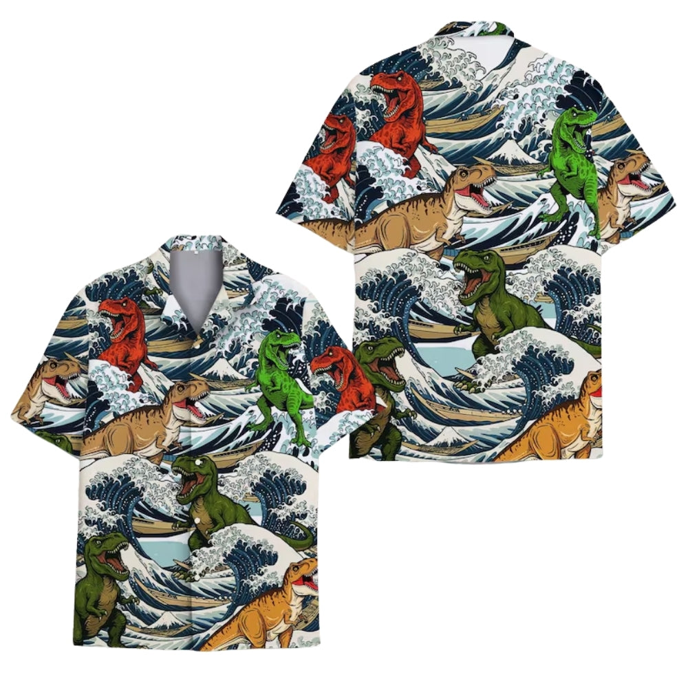 T-Rex Dinosaur Hawaiian Shirt For Men, Dinosaur Lover Hawaiian Shirts HE0143