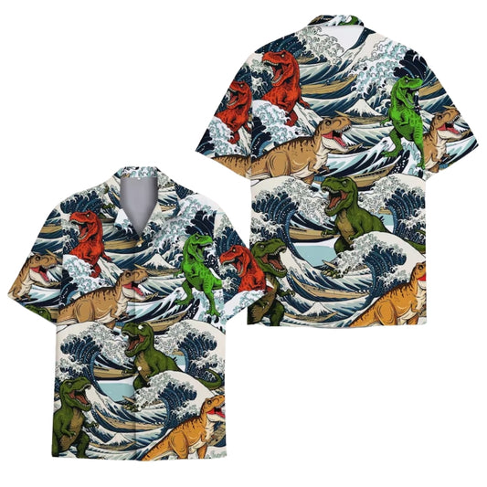 T-Rex Dinosaur Hawaiian Shirt For Men, Dinosaur Lover Hawaiian Shirts HE0143