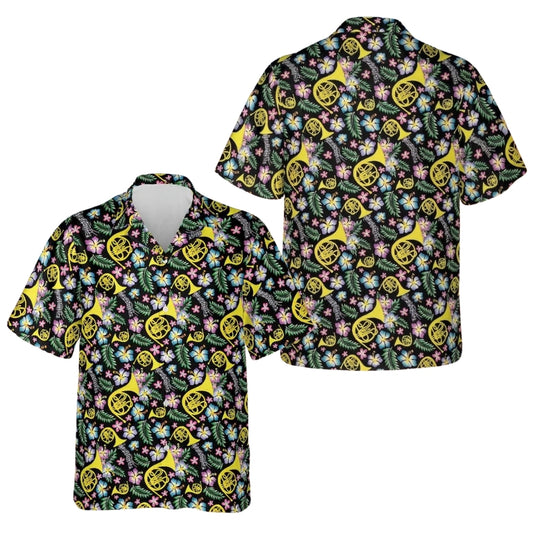 Tropical French Horn Hawaiian Shirt For Men Women, French Horn Hawaiian Shirts For Instrumentalist HE0330