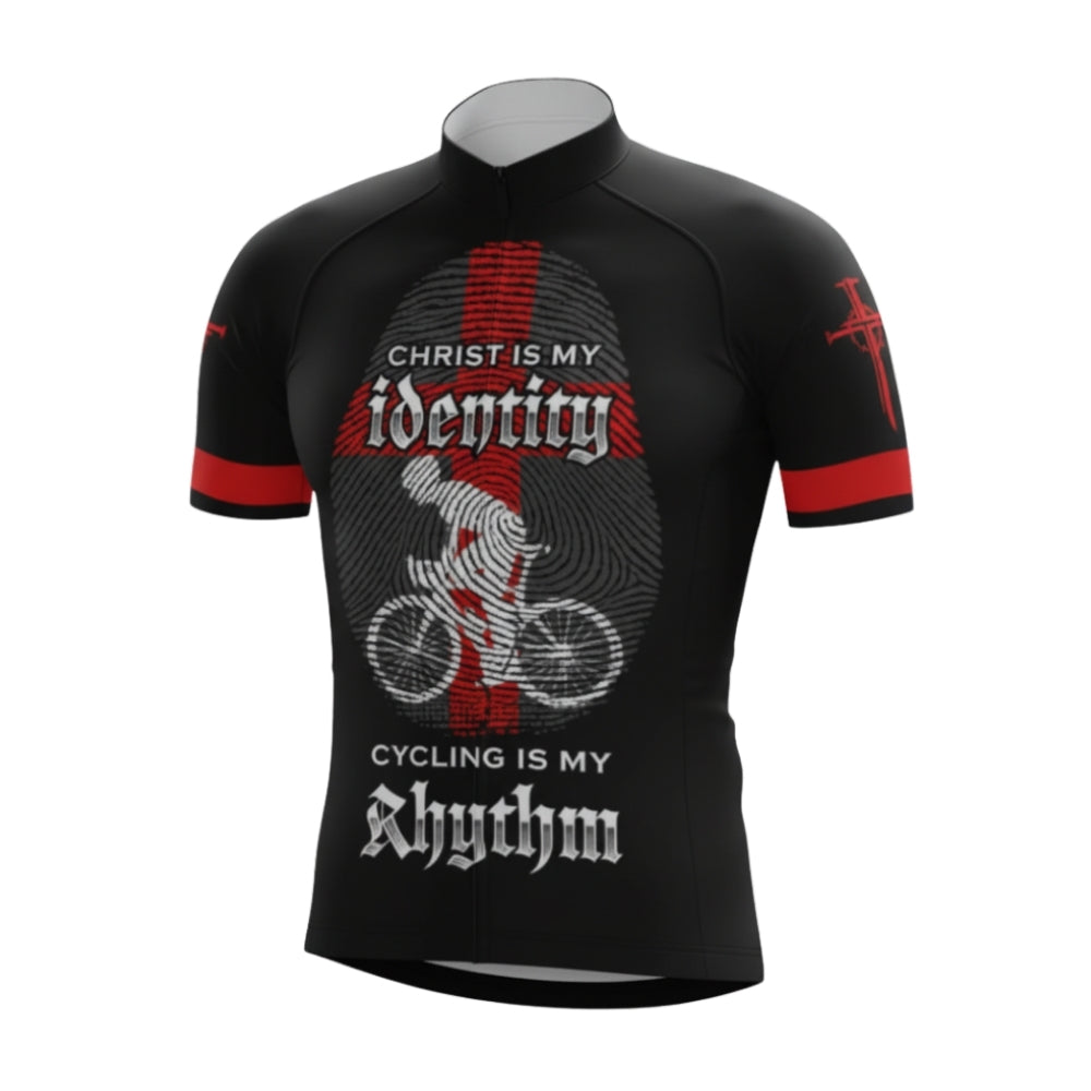Christ Is My Identify Cycling Is My Rhythm Men's Short Sleeve Cycling Jersey, Christian Faith Cycling Jerseys CG0532