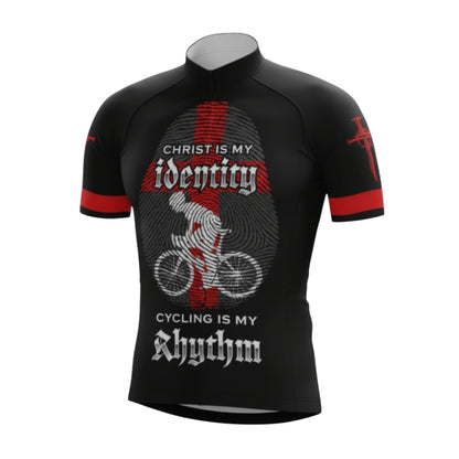 Christ Is My Identify Cycling Is My Rhythm Men's Short Sleeve Cycling Jersey, Christian Faith Cycling Jerseys CG0532
