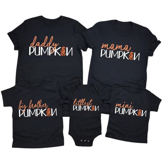 Daddy Pumpkin Mama Pumpkin Custom Family Halloween Matching Shirts, Personalized Matching Family Halloween Shirts  ET0618