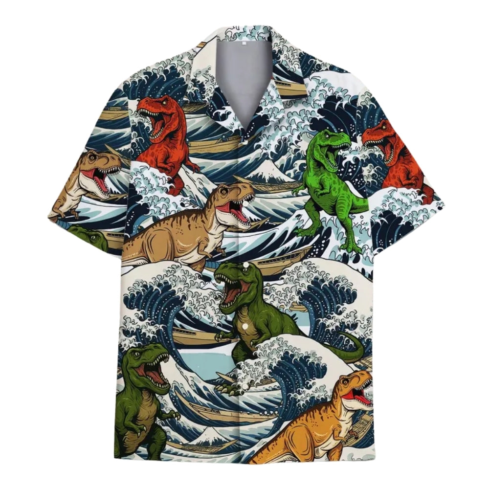 T-Rex Dinosaur Hawaiian Shirt For Men, Dinosaur Lover Hawaiian Shirts HE0143