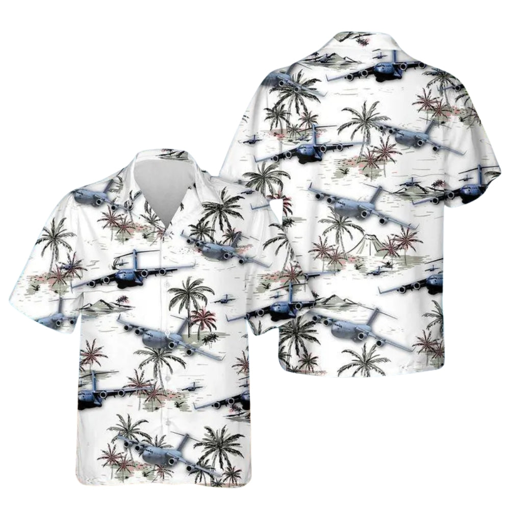 Air Force Tropical Hawaiian Shirt For Men, Airplane Hawaiian Shirts For Veteran HE0144