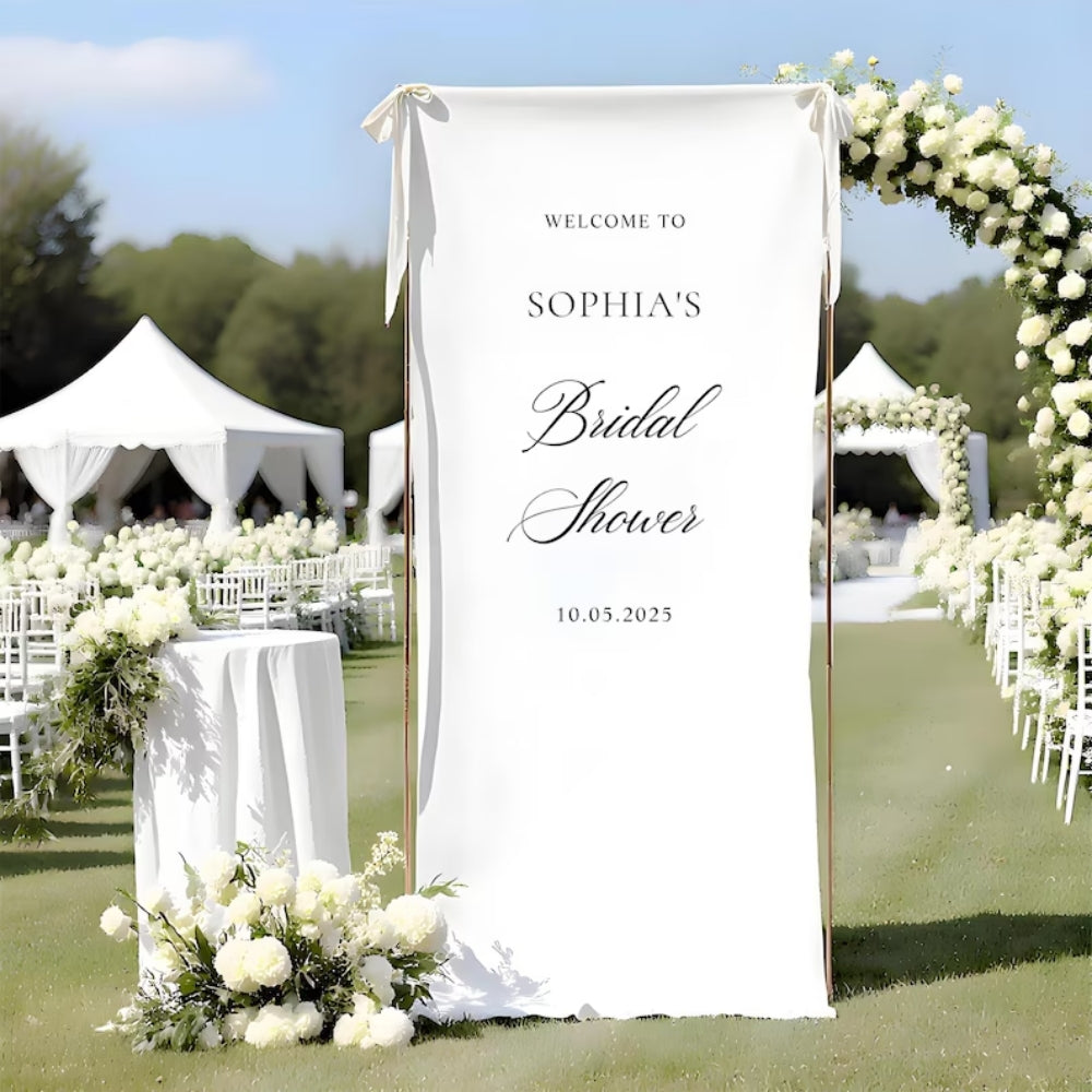 Let's Celebrate The Bride To Be Custom Bridal Shower Fabric Welcome Sign, Personalized Welcome Bridal Shower Banner WD0209