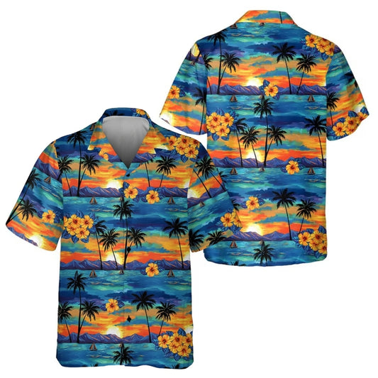 Tropical Sunset Hawaiian Shirt For Men Women, Tropical Hawaiian Shirts HE0114