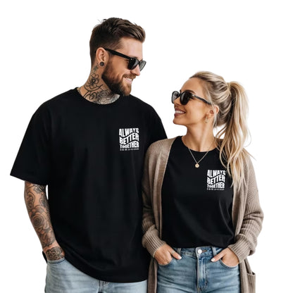 Always Better Together Custom Couple Initial Name & Date Matching T Shirts, Personalized Couple Matching Shirts ET0769