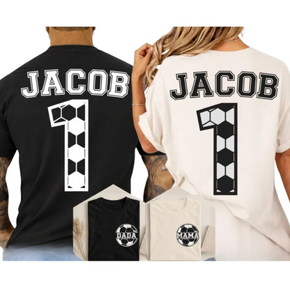 Personalized Soccer 1st Birthday Family Matching T Shirts, Custom First Birthday Soccer Family Shirts ET0346