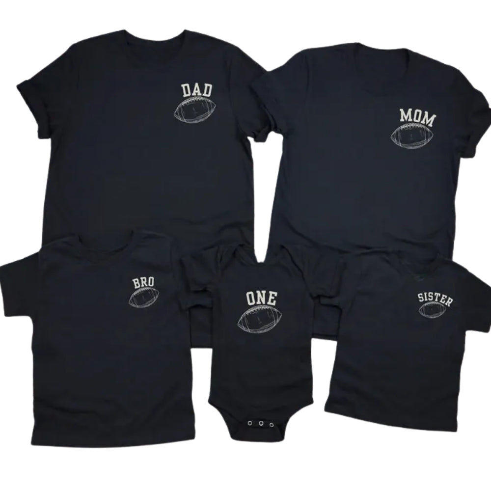 Custom Football Matching First Birthday Family T Shirts, Custom 1st Birthday Football Lover Family Shirts ET0347