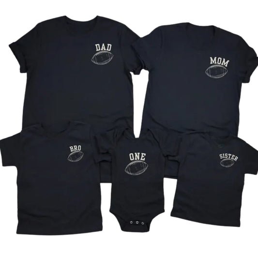 Custom Football Matching First Birthday Family T Shirts, Custom 1st Birthday Football Lover Family Shirts ET0347