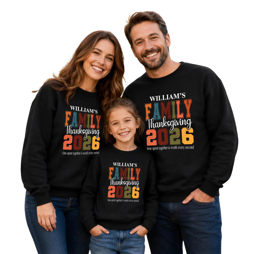Personalized Family Thanksgiving Matching Sweatshirt, Custom Thanksgiving Family Sweatshirts ET1287