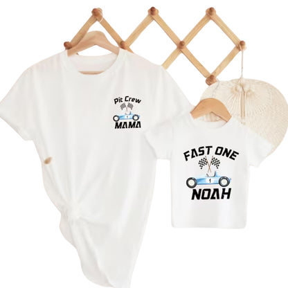 Fast One Pit Crew Custom Matching Family 1st Birthday T Shirts, Custom First Birthday Shirts For Family ET0068