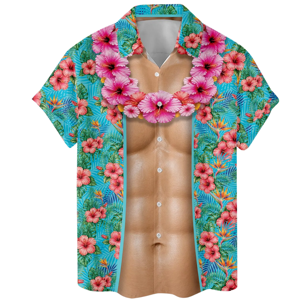 Muscle Tropical Hawaiian Shirt For Men, Muscle Aloha Hawaiian Shirts HE0470