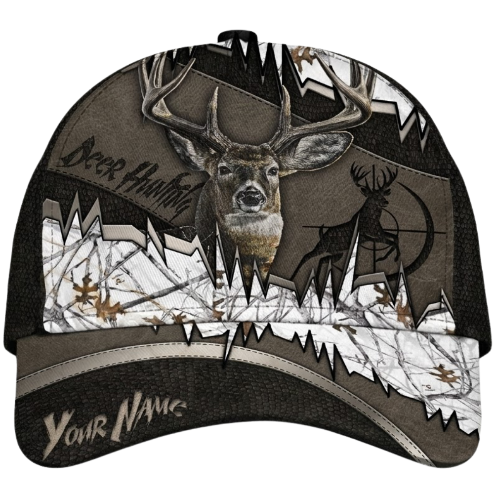 Custom Deer Hunting Camouflage Baseball Cap, Personalized Deer Hunter Cap Hat CP0616