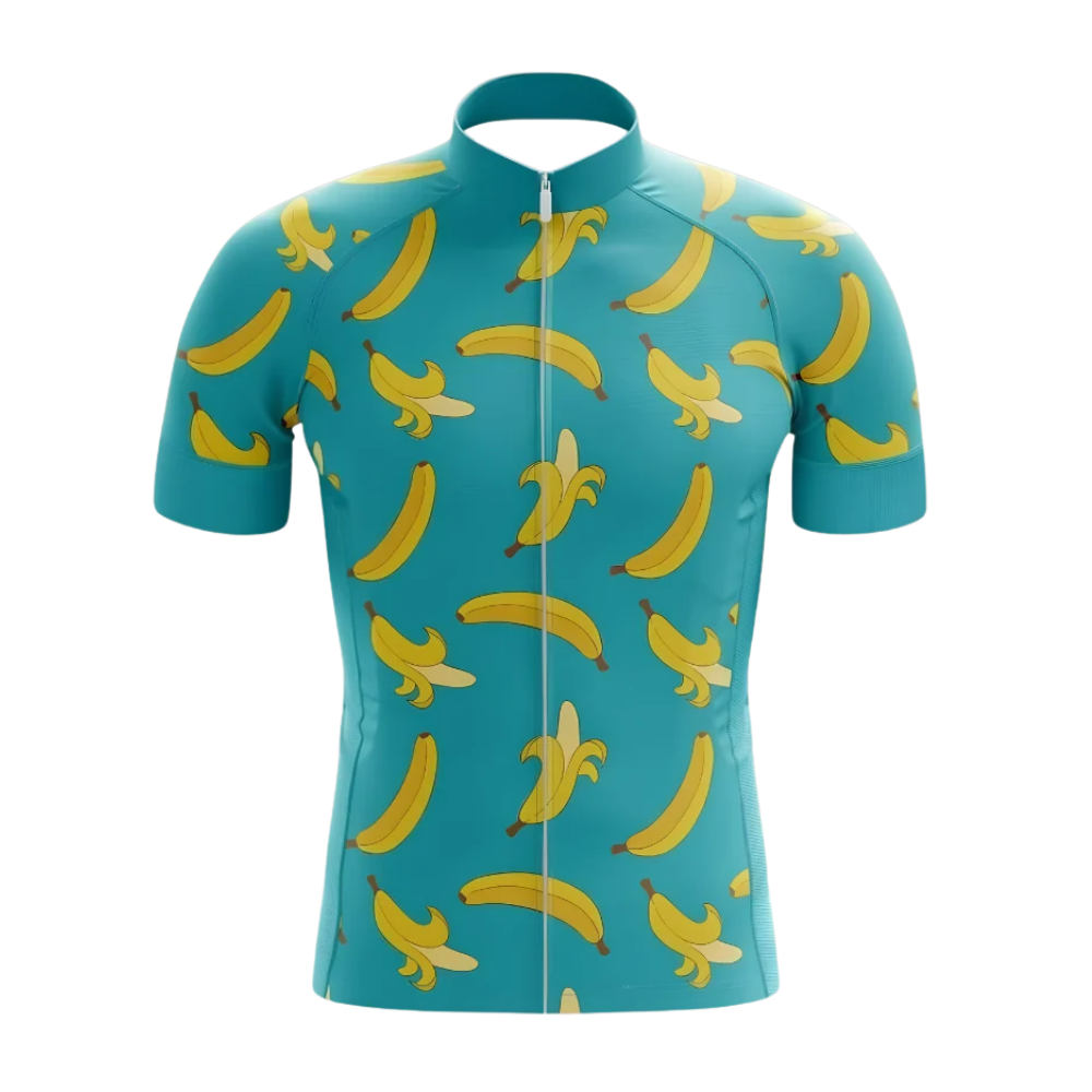 Banana Cyan Cycling Short Sleeve Jersey For Men, Banana Lovers Cycling Jersey CG0855