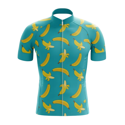 Banana Cyan Cycling Short Sleeve Jersey For Men, Banana Lovers Cycling Jersey CG0855