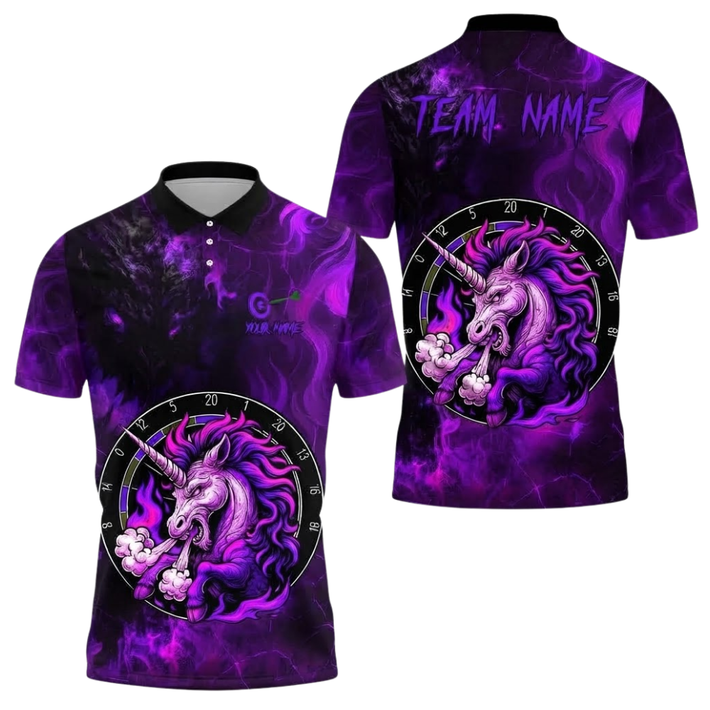 Custom Unicorn Darts Polo Shirt For Men, Custom Team Unicorn Dart Shirt DE0113