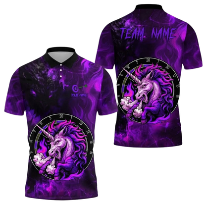 Custom Unicorn Darts Polo Shirt For Men, Custom Team Unicorn Dart Shirt DE0113