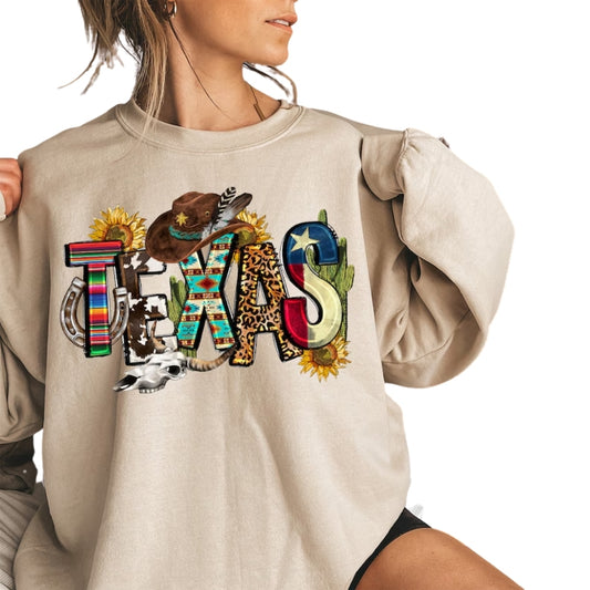 Women's Texas Western Sweatshirt, Western Country Sweatshirt 2D0736