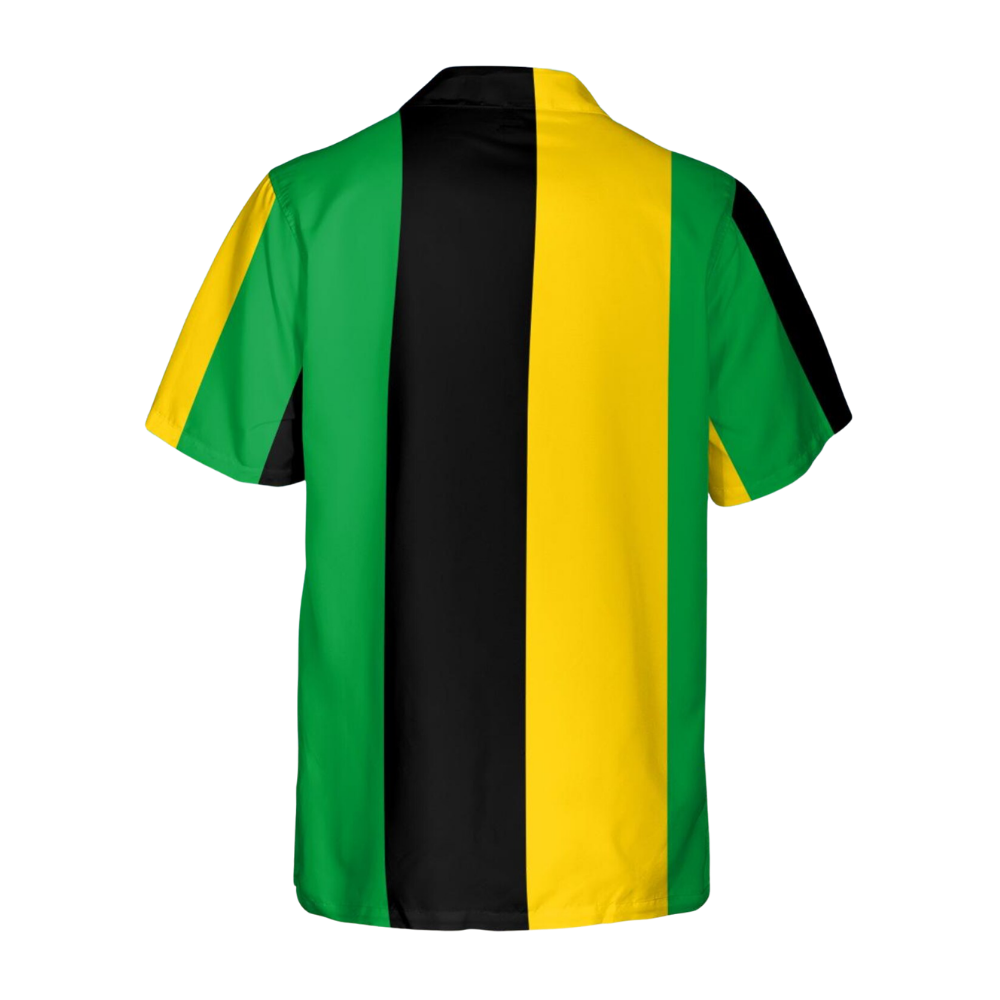 Jamaica Flag Yellow Green Black Hawaiian Shirt With Pocket, Jamaica Patriot Hawaiian Shirt For Men HE0532