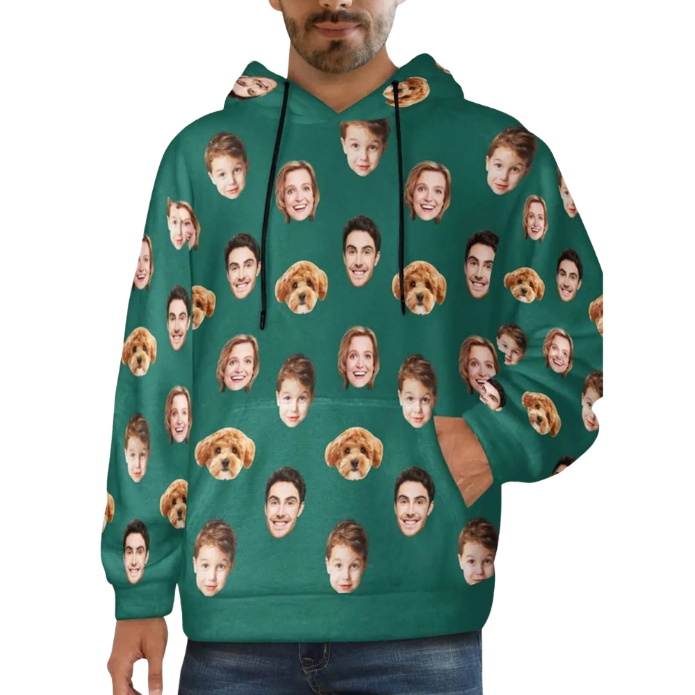 Custom Faces Hoodie 3D Printed, Personalized Photo Hoodie For Men And Women 2D1203