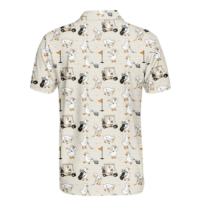 Men's Funny Goose Golf Polo Shirt, Goose Duck Lover Golf Shirt GE0586