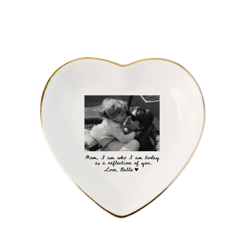 Custom Photo Mother of The Bride Jewelry Dish, Personalized Photo Jewelry Dish for Mom on Wedding Day WD0078