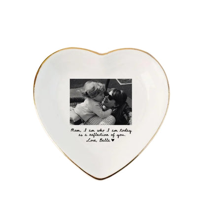 Custom Photo Mother of The Bride Jewelry Dish, Personalized Photo Jewelry Dish for Mom on Wedding Day WD0078