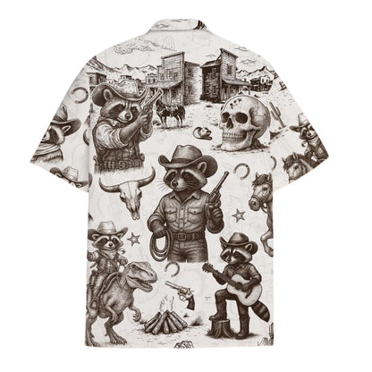 Cowboy Raccoon Hawaiian Shirt For Men Women, Western Raccoon Hawaiian Shirts HE0116