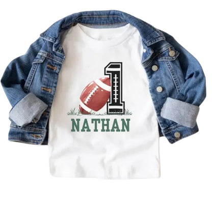 Custom Matching Football 1st Birthday Family T Shirts, Custom Football First Birthday Shirts For Family ET0348