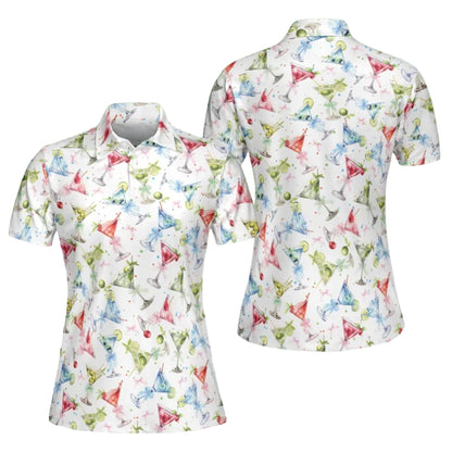 Martini Golf Polo Shirt For Ladies, Women's Cocktail Golf Shirts GE0373