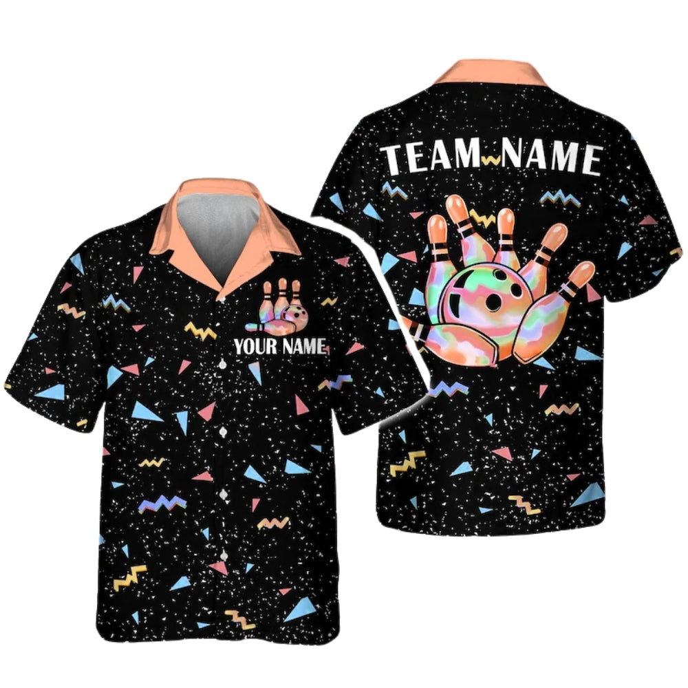 Custom Retro Bowling Hawaiian Shirt For Men Women, Custom Retro Bowling Team Shirts BE0178