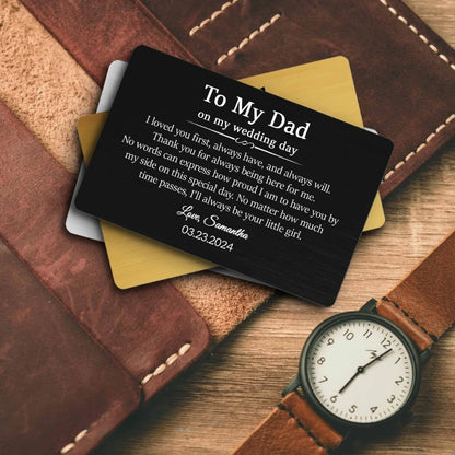 To My Dad On My Wedding Day Personalized Wallet Card from Daughter, Personalized Father of the Bride Wallet Card WD0131