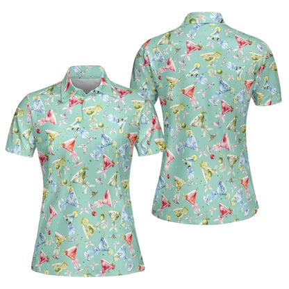 Martini Golf Polo Shirt For Ladies, Women's Cocktail Golf Shirts GE0373