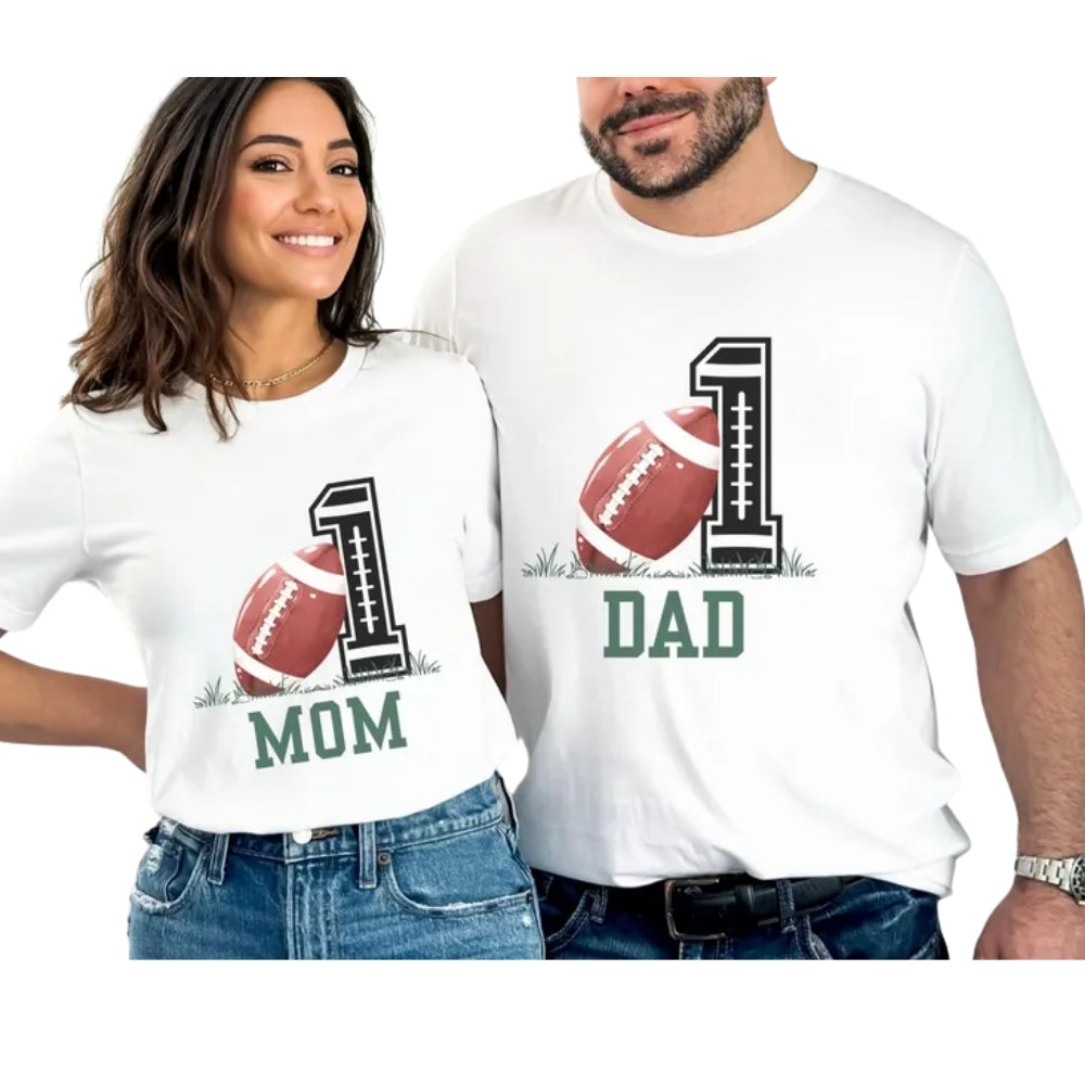 Custom Matching Football 1st Birthday Family T Shirts, Custom Football First Birthday Shirts For Family ET0348