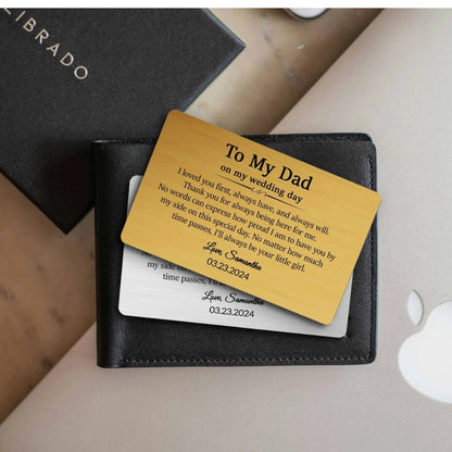 To My Dad On My Wedding Day Personalized Wallet Card from Daughter, Personalized Father of the Bride Wallet Card WD0131
