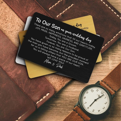 To Our Son On Wedding Day Wallet Card, Wedding Wallet Card for Son WD0132