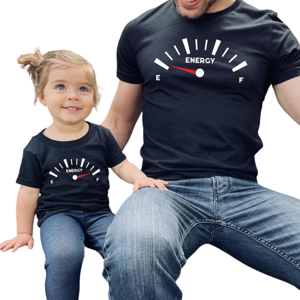 Energy And Energy Full Matching Dad Son T Shirt, Funny Energy Daddy And Baby Matching Shirts ET0935