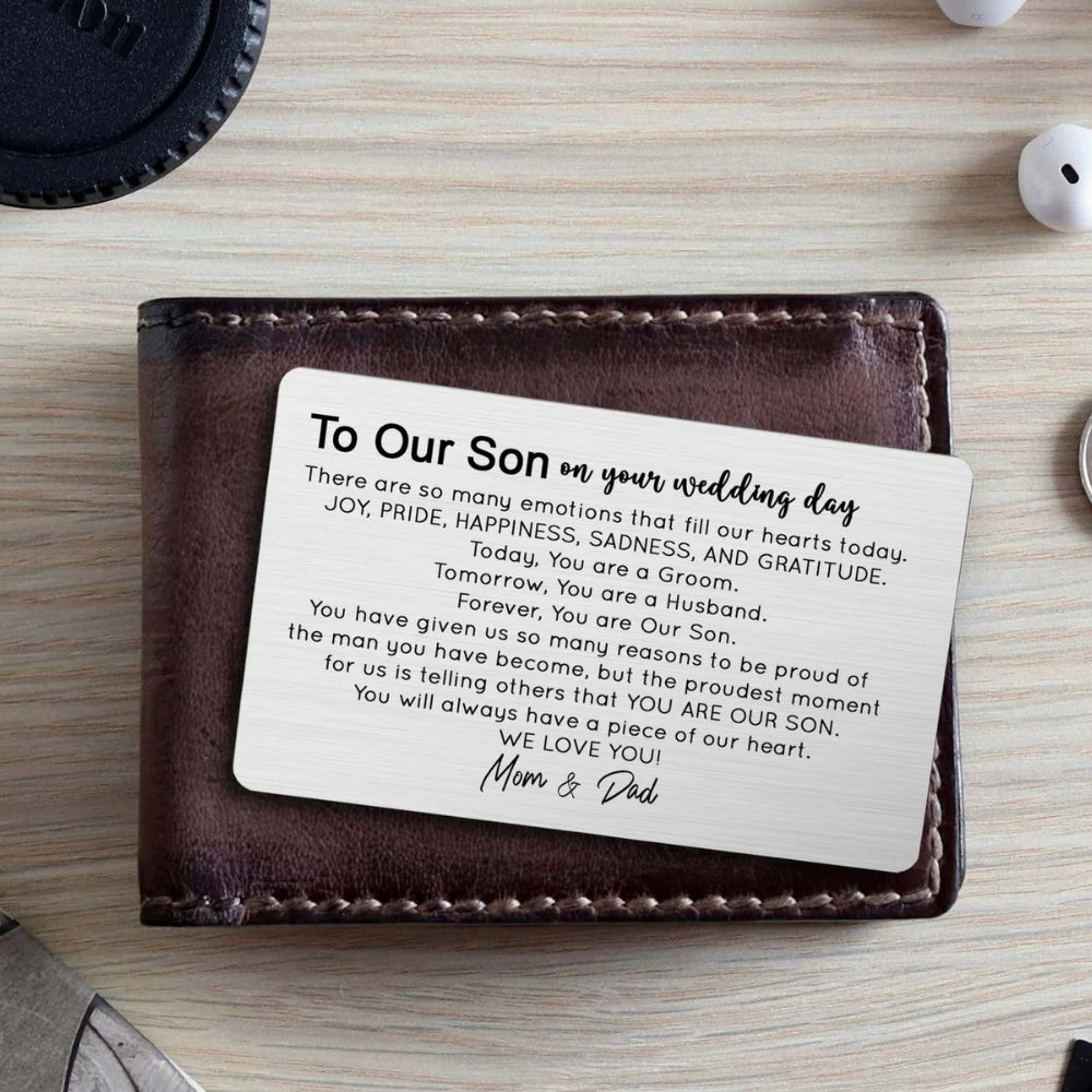To Our Son On Wedding Day Wallet Card, Wedding Wallet Card for Son WD0132