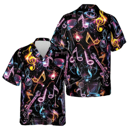 Neon Guitar Music Hawaiian Shirt For Men Women, Guitar Neon Hawaiian Shirts HE0335