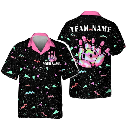 Custom Retro Bowling Hawaiian Shirt For Men Women, Custom Retro Bowling Team Shirts BE0178
