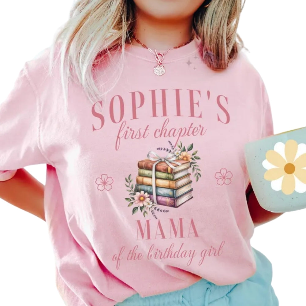 Custom Bool 1st Birthday Girl Matching Family T Shirt, Personalized Family First Birthday Book Matching Shirts ET0622